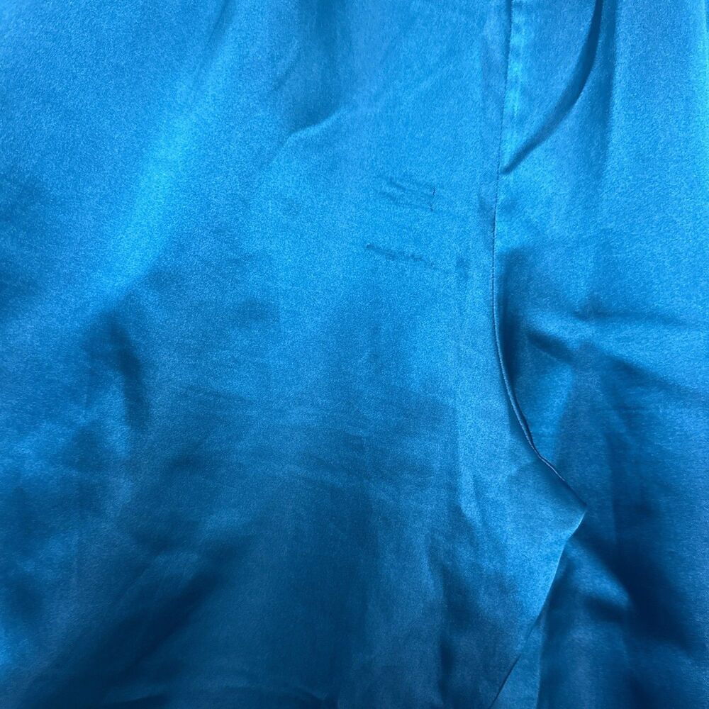 VTG Victorias Secret Afterhours Pajama Set M Blue Satin Sleeveless Gold Label - Picture 13 of 13